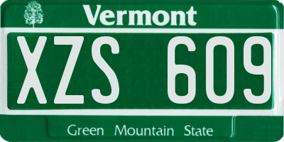 VT license plate XZS609
