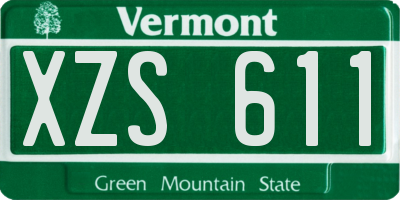 VT license plate XZS611