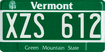 VT license plate XZS612
