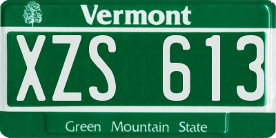 VT license plate XZS613