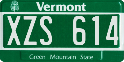 VT license plate XZS614
