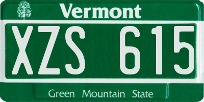VT license plate XZS615