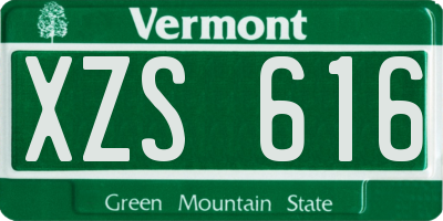 VT license plate XZS616