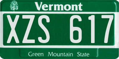 VT license plate XZS617