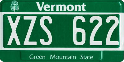 VT license plate XZS622