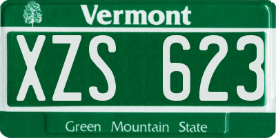 VT license plate XZS623