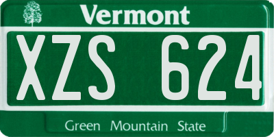 VT license plate XZS624