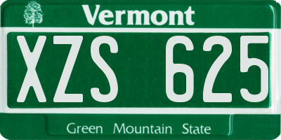 VT license plate XZS625