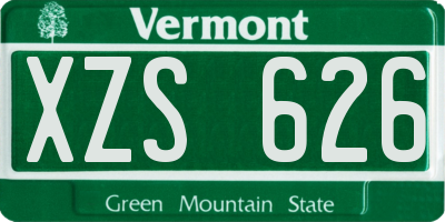 VT license plate XZS626
