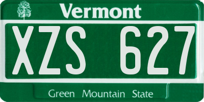 VT license plate XZS627