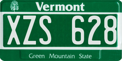 VT license plate XZS628