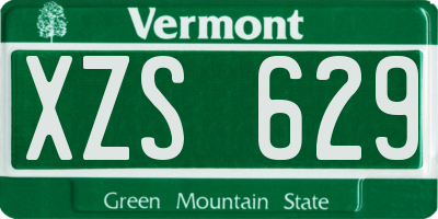 VT license plate XZS629