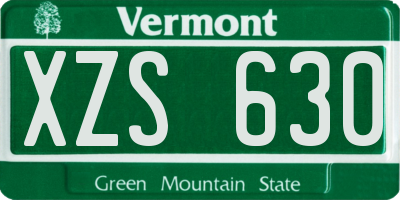 VT license plate XZS630