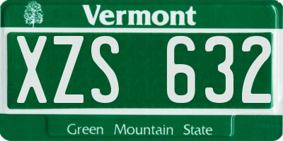 VT license plate XZS632