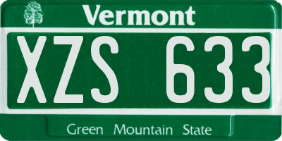 VT license plate XZS633