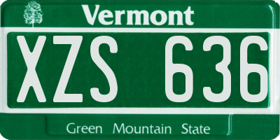 VT license plate XZS636