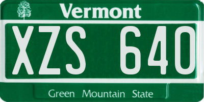 VT license plate XZS640