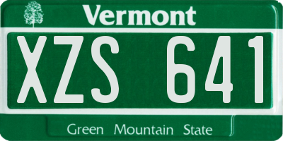 VT license plate XZS641