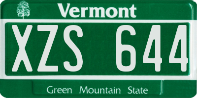 VT license plate XZS644