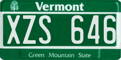 VT license plate XZS646