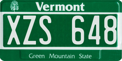 VT license plate XZS648