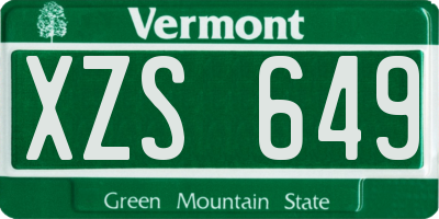VT license plate XZS649