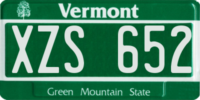 VT license plate XZS652
