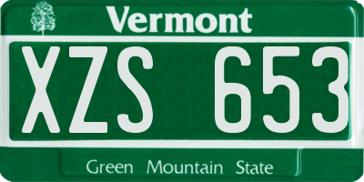 VT license plate XZS653