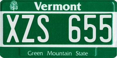 VT license plate XZS655