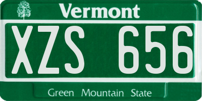 VT license plate XZS656