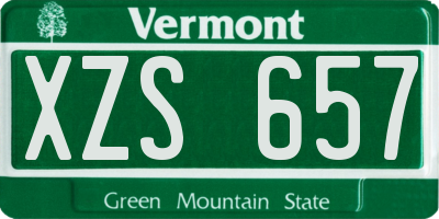 VT license plate XZS657