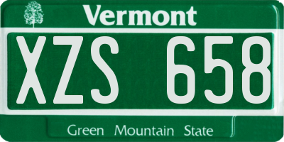 VT license plate XZS658