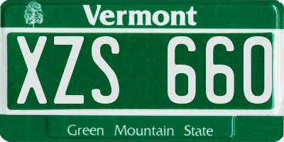 VT license plate XZS660
