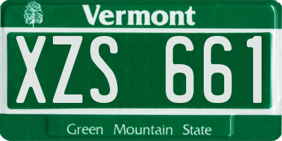 VT license plate XZS661