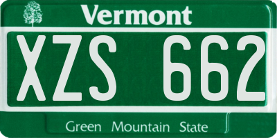 VT license plate XZS662