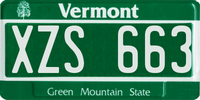 VT license plate XZS663