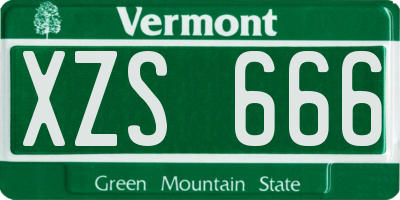 VT license plate XZS666