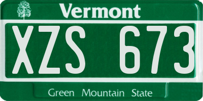 VT license plate XZS673