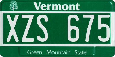 VT license plate XZS675