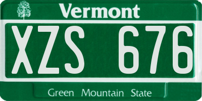 VT license plate XZS676