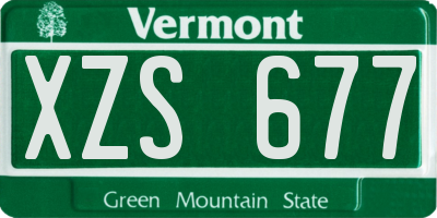 VT license plate XZS677