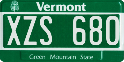 VT license plate XZS680