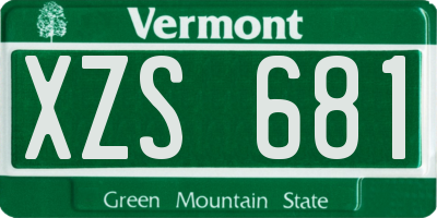 VT license plate XZS681