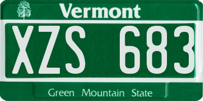 VT license plate XZS683