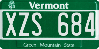 VT license plate XZS684