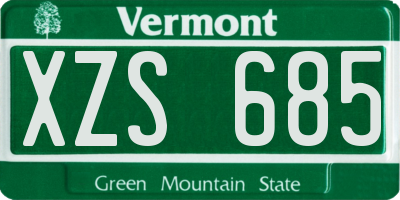 VT license plate XZS685