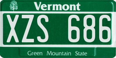 VT license plate XZS686