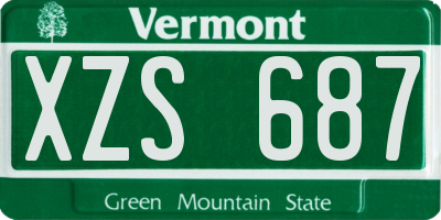 VT license plate XZS687