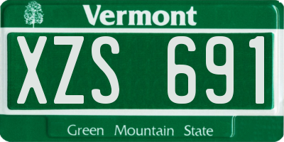 VT license plate XZS691