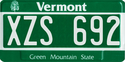 VT license plate XZS692